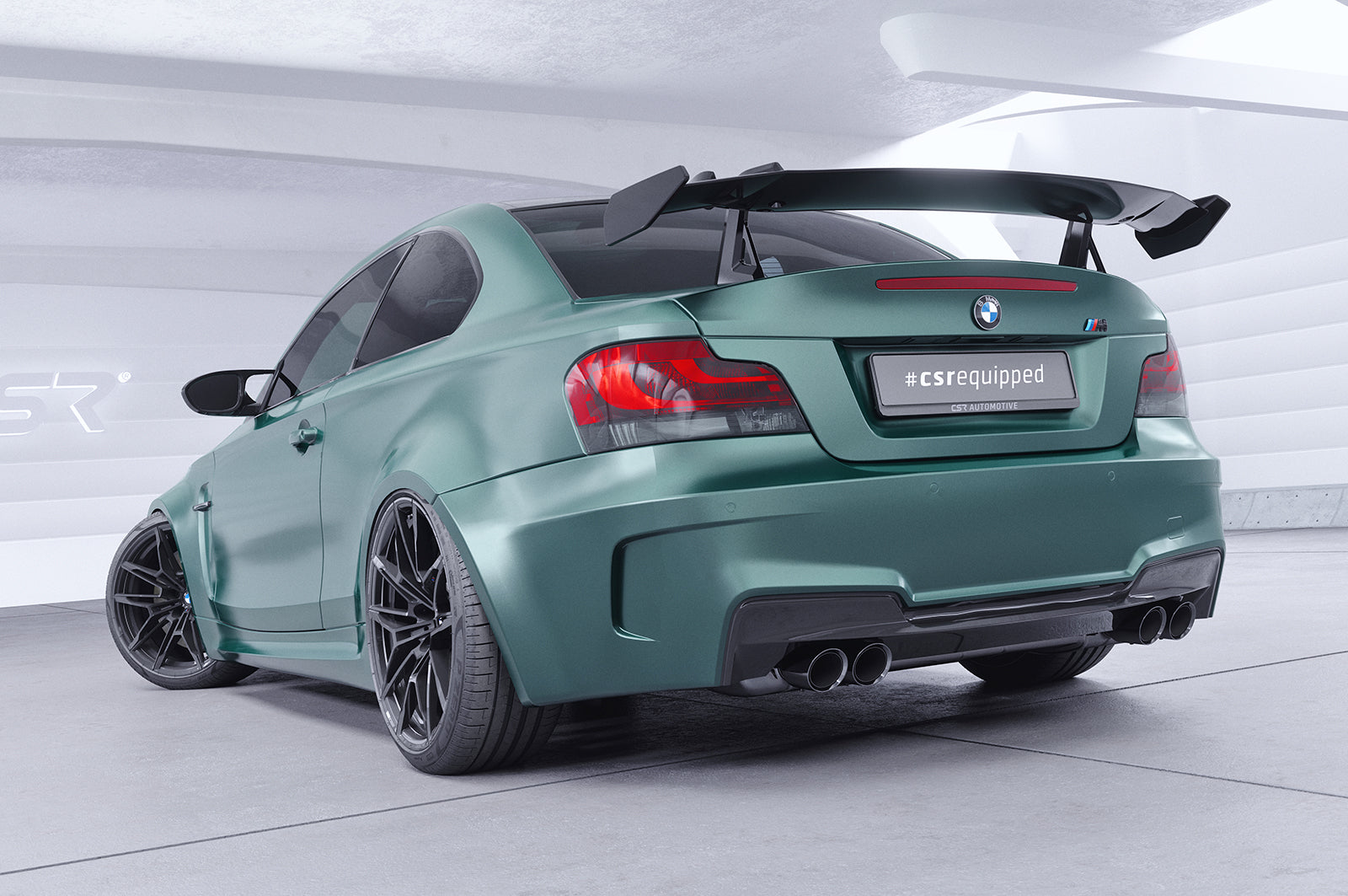 Schwanenhals Heckflügel mit ABE für BMW 1er / M1 E82 Coupe SHF043-D02-F002-F-L