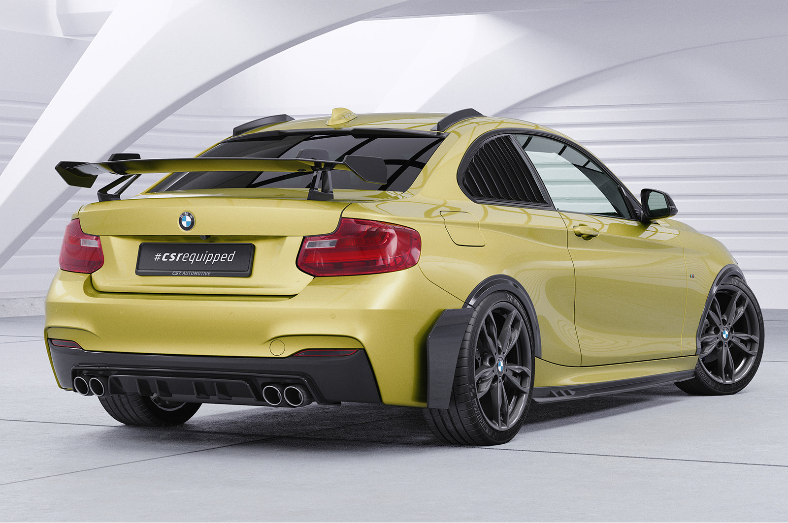 Schwanenhals Heckflügel mit ABE für BMW 2er/M2 F22/F23/F87 Coupe SHF011-D01-F002-F-L