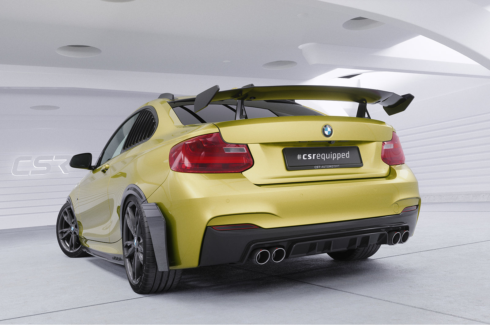 Schwanenhals Heckflügel mit ABE für BMW 2er/M2 F22/F23/F87 Coupe SHF011-D02-F002-F-L