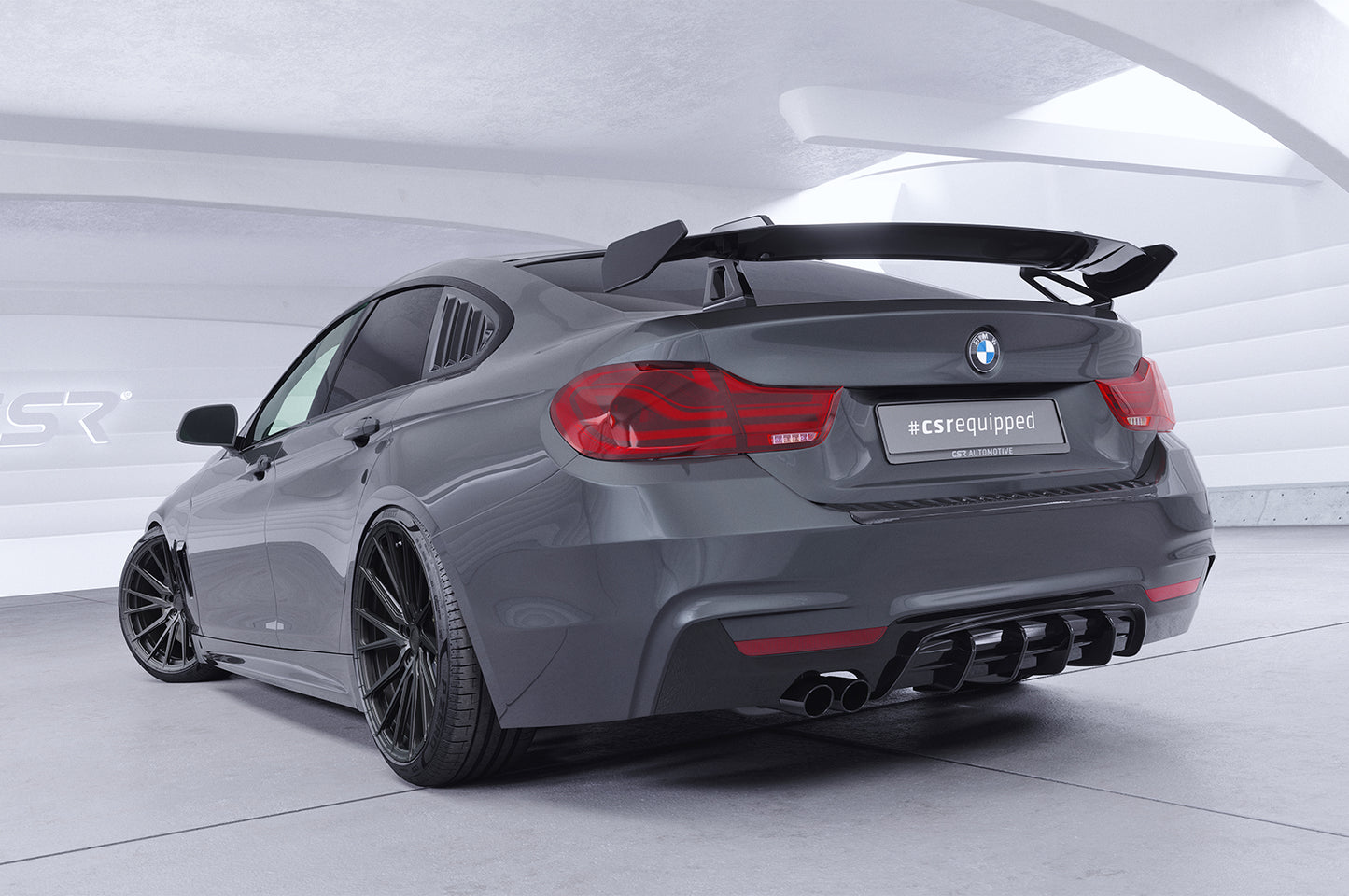 Schwanenhals Heckflügel mit ABE für BMW 4er F36 Gran Coupe SHF027-D01-F